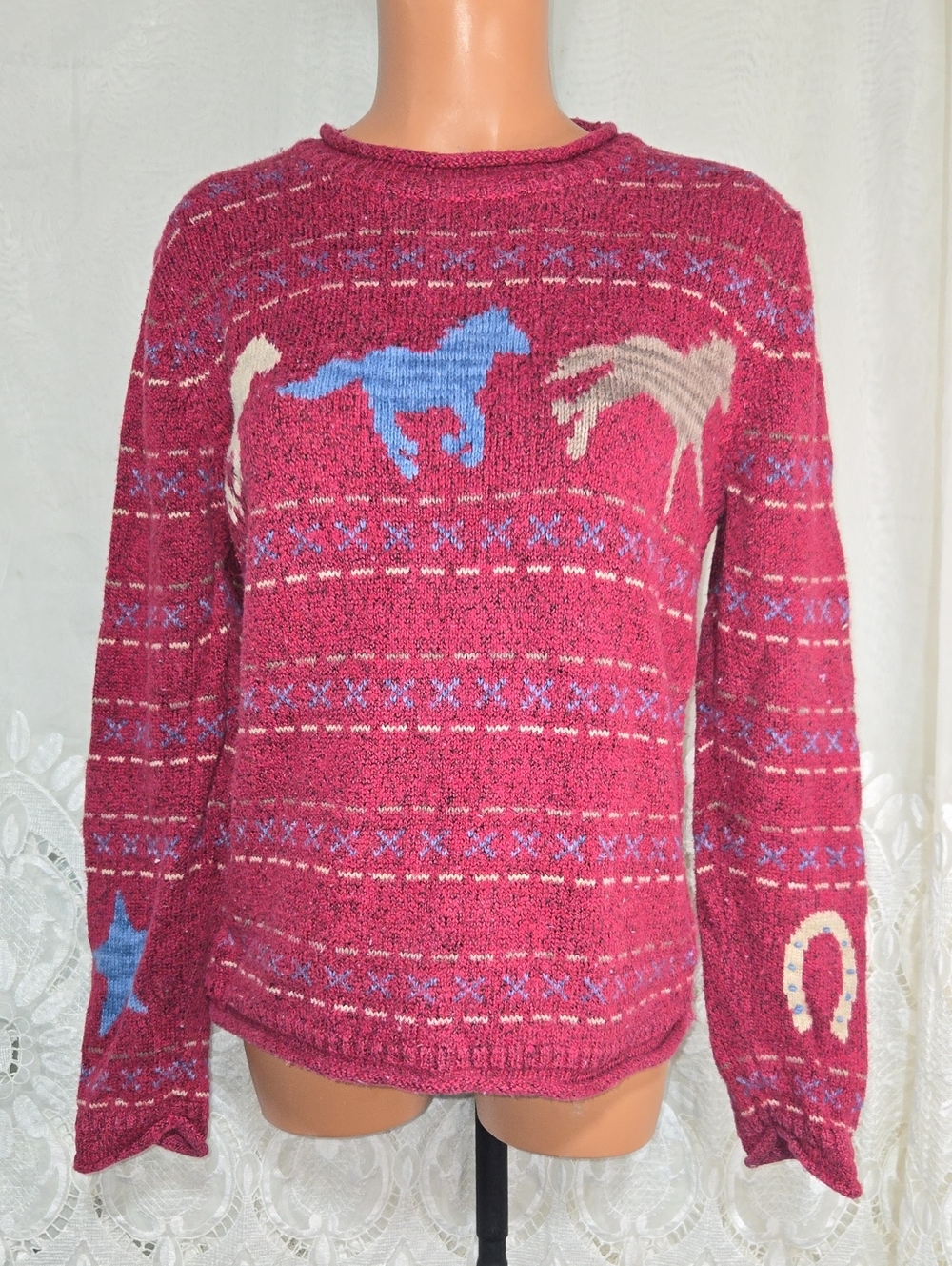 Y2K Christopher & Banks Horse Sweater Size Medium